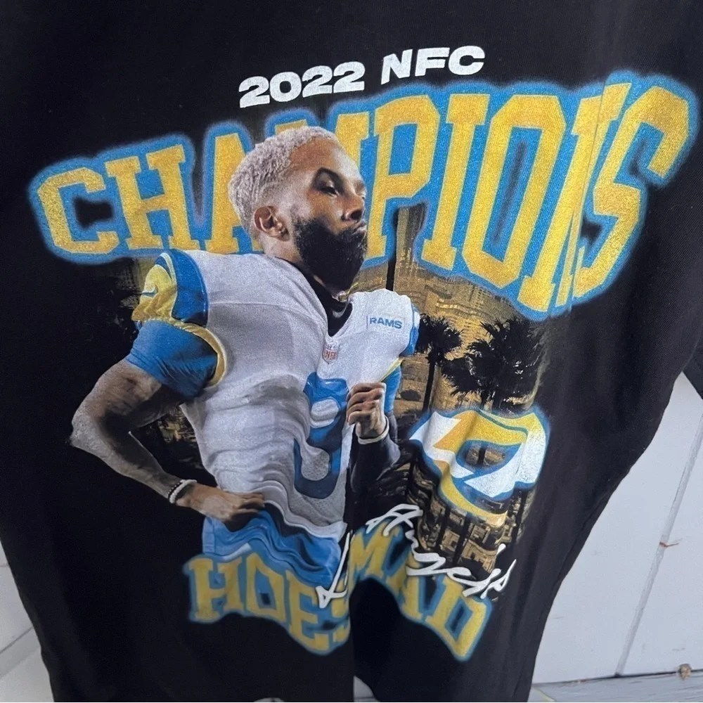 2022 NFC Championship Hoesmad Black T-shirt Los Angeles Rams - Picture 2 of 6